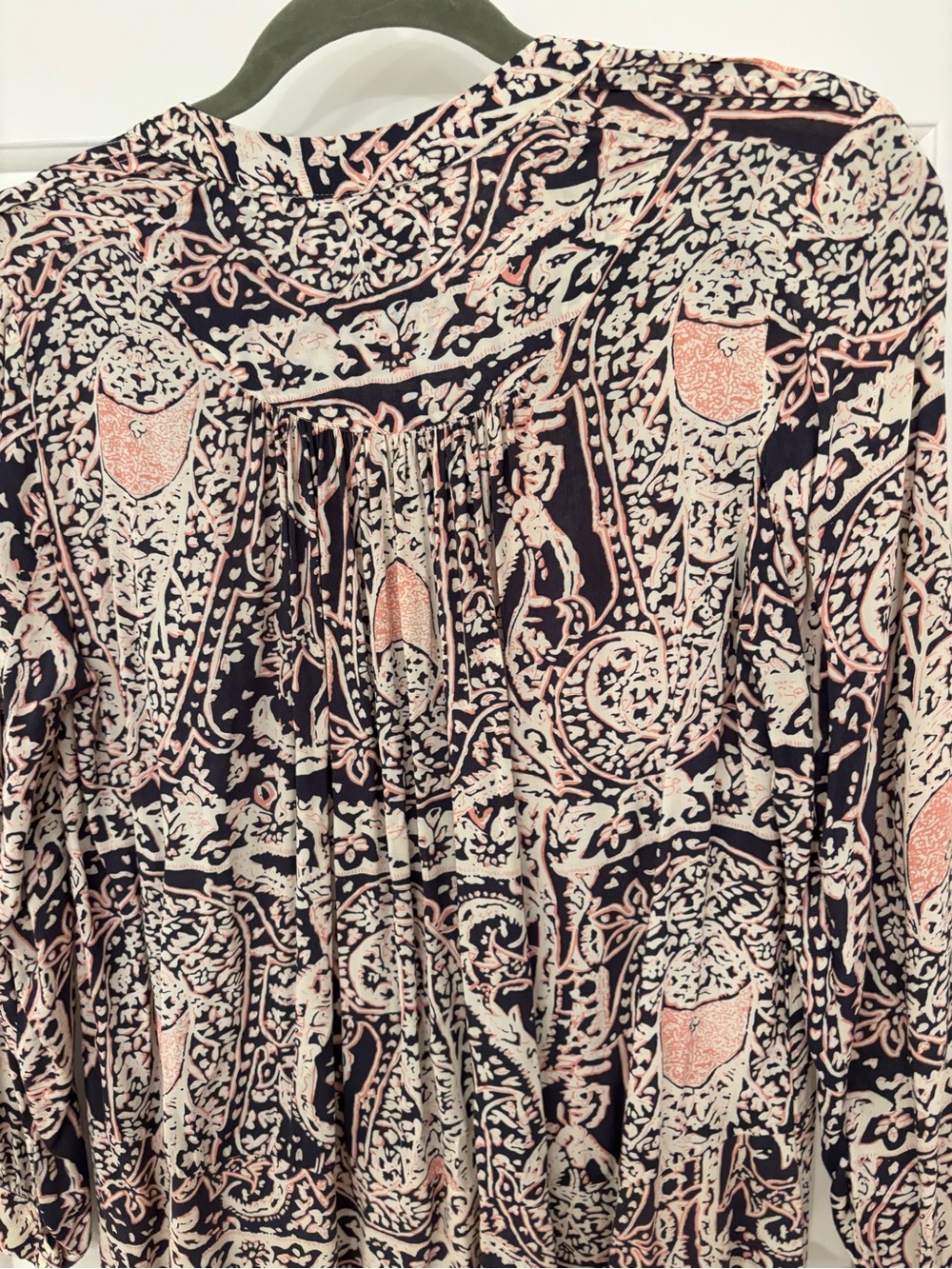 Printed Mini Dress in Navy and Blush